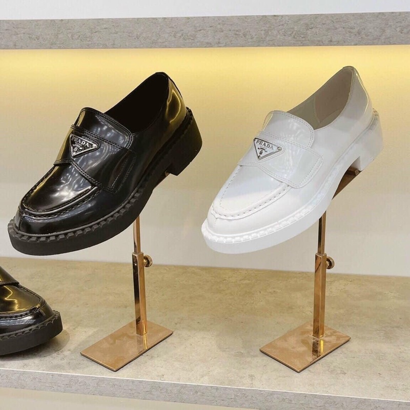 Giày lười pradaa da bóng