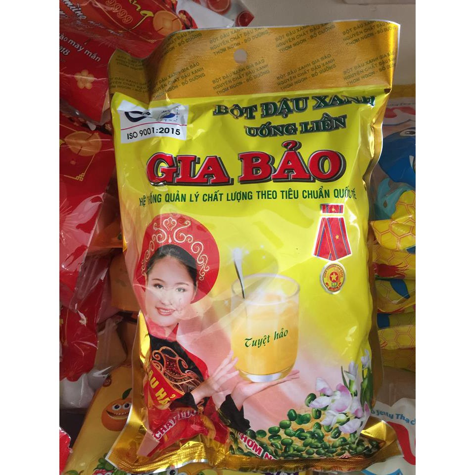 Bột đậu xanh Gia Bảo gói 500g, 10 gói x 50g