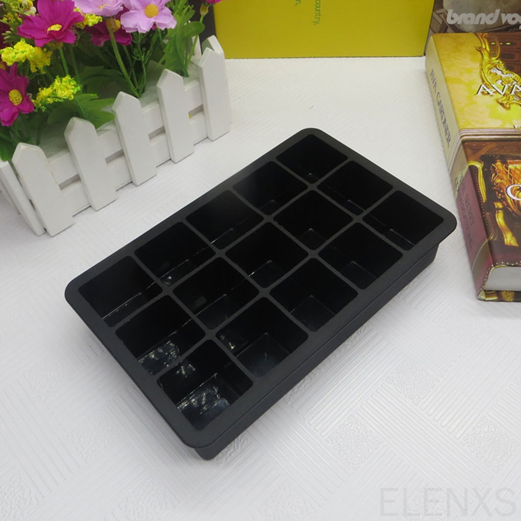 Khuôn làm đá viên 15 ngăn bằng silicone chống dính