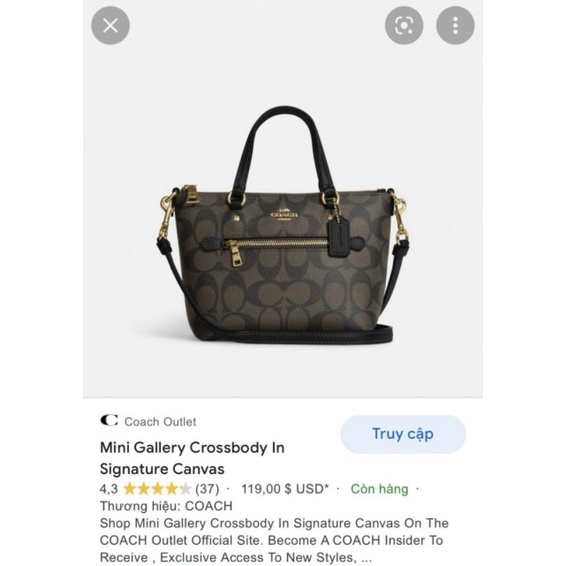 Túi coach mini chính hãng họa tiết chữ C