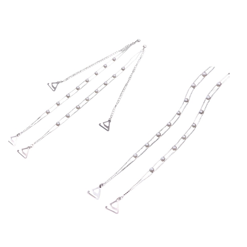 1 Cặp Dây Đeo Áo Ngực Đính Hạt Ngọc Trai Giả Bằng Kim Loại Chống Trượt Dễ Điều Chỉnh Thời Trang Cho Nữ