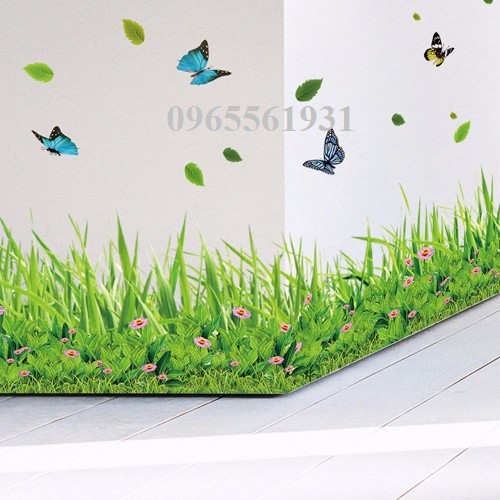 Decal Dán Tường Chân Tường Cỏ Xanh XL7180