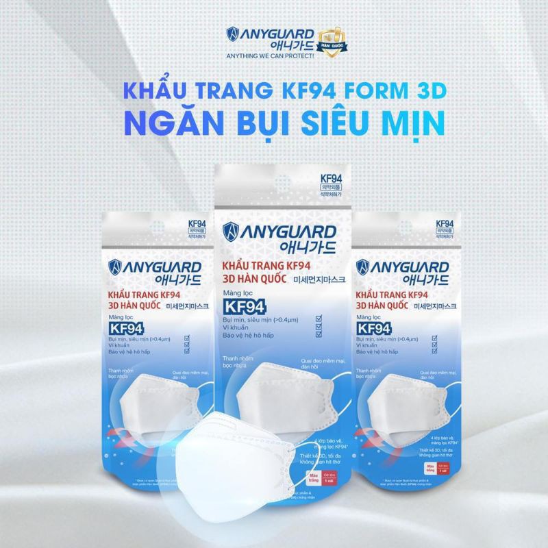 Khẩu trang cao cấp ANYGUARD KF94 Anti Pollution 3D Face Mask (1 gói 1 cái)