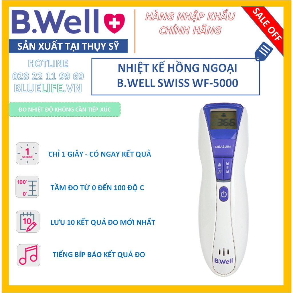 [Hàng THỤY SỸ] - NHIỆT KẾ HỒNG NGOẠI B.WELL SWISS WF-5000 - [100% CHÍNH HÃNG] - SIÊU BẢO HÀNH 2 NĂM - 1 ĐỔI 1