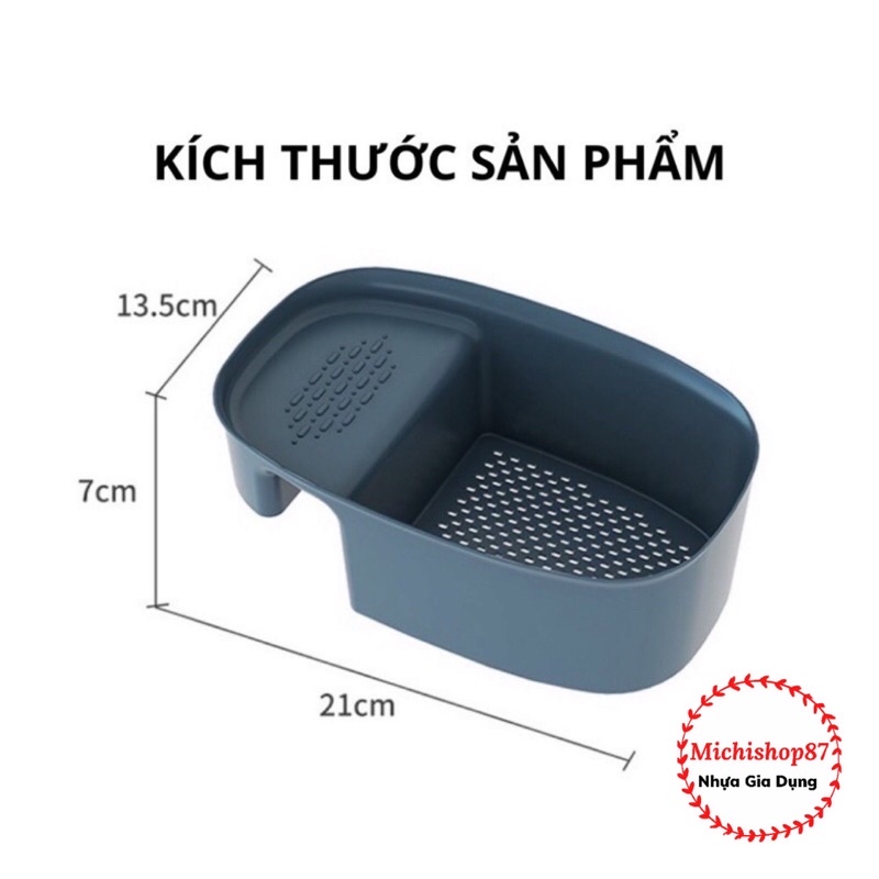 Khay Lọc Thức Ăn Kẹp Bồn Rửa Bát Tiện Lợi, Rổ Lọc Rác Kèm Để Đồ Đa Năng Nhà Bếp