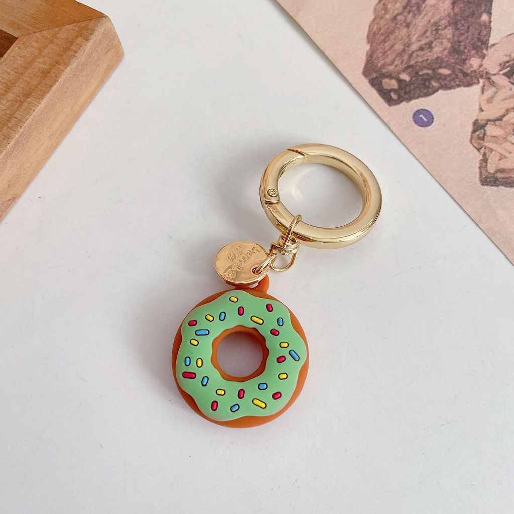 Vỏ Bảo Vệ Hộp Sạc Tai Nghe Apple AirTag Bằng Silicon Mềm Chống Thất Lạc Hình Bánh Donut