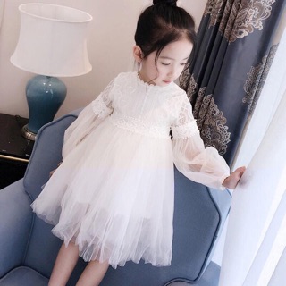 Váy ren công chúa trắng hồng