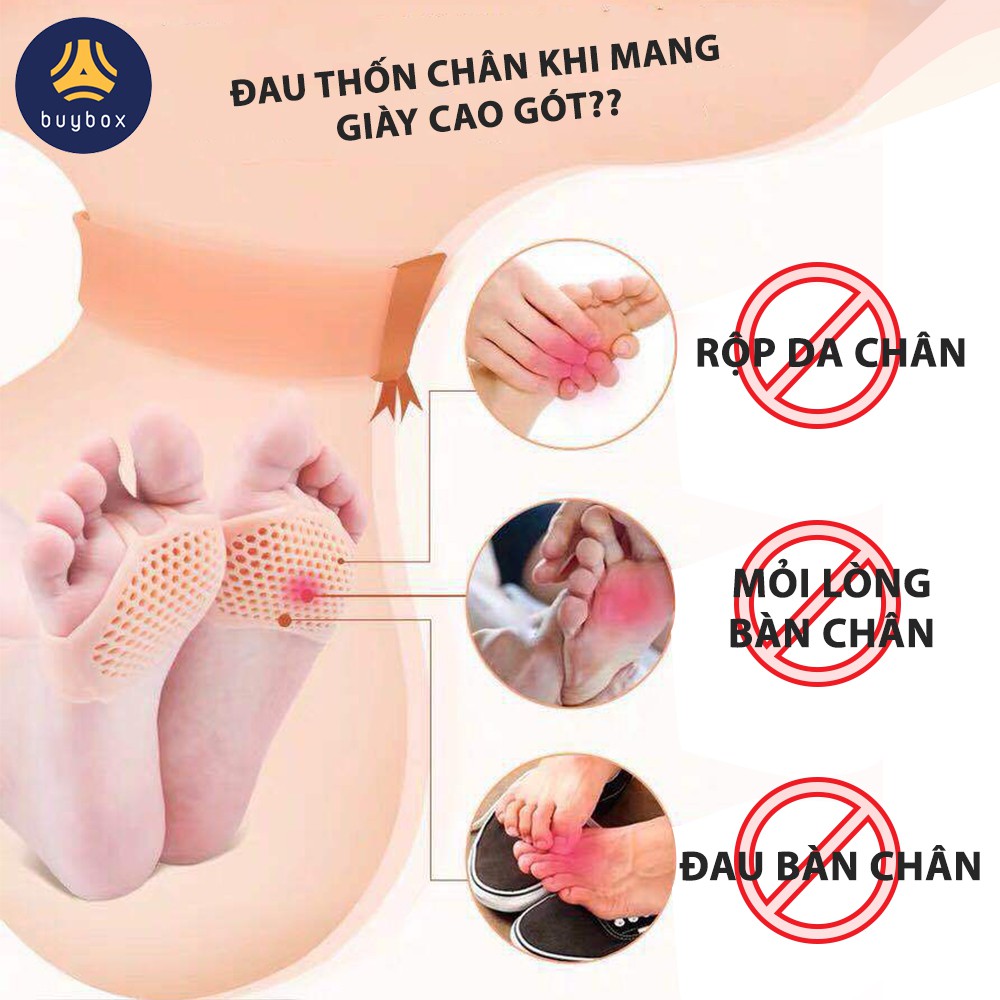 Combo lót giày cao gót silicone tổ ong đệm êm lòng bàn chân phía trước - buybox - BBPK67-5-10