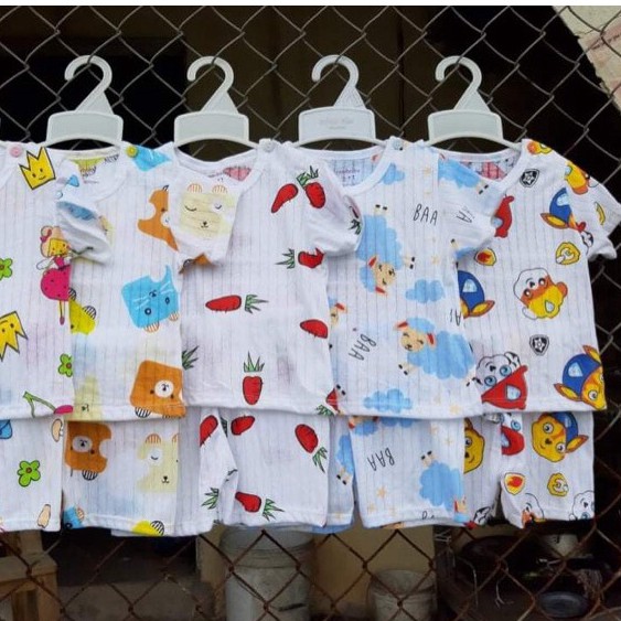 Bộ Cộc Tay COTTON GIẤY QUẢNG CHÂU Cao Cấp Cho Bé - Quần Áo Cho Bé Trai Bé Gái Sơ Sinh 4-14KG