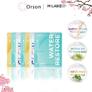1 hộp mặt nạ M-Lab Derma Bamboo dưỡng da trắng sáng + dưỡng ẩm + ngừa mụn mix 7 miếng (28g/miếng)