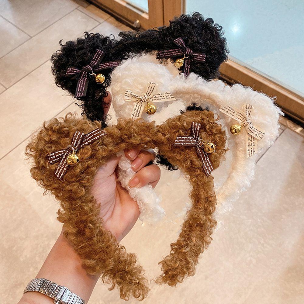 NICKOLAS Băng Đô Nhung Gắn Chuông Dễ Thương Dùng Rửa Mặt Cho Nữ