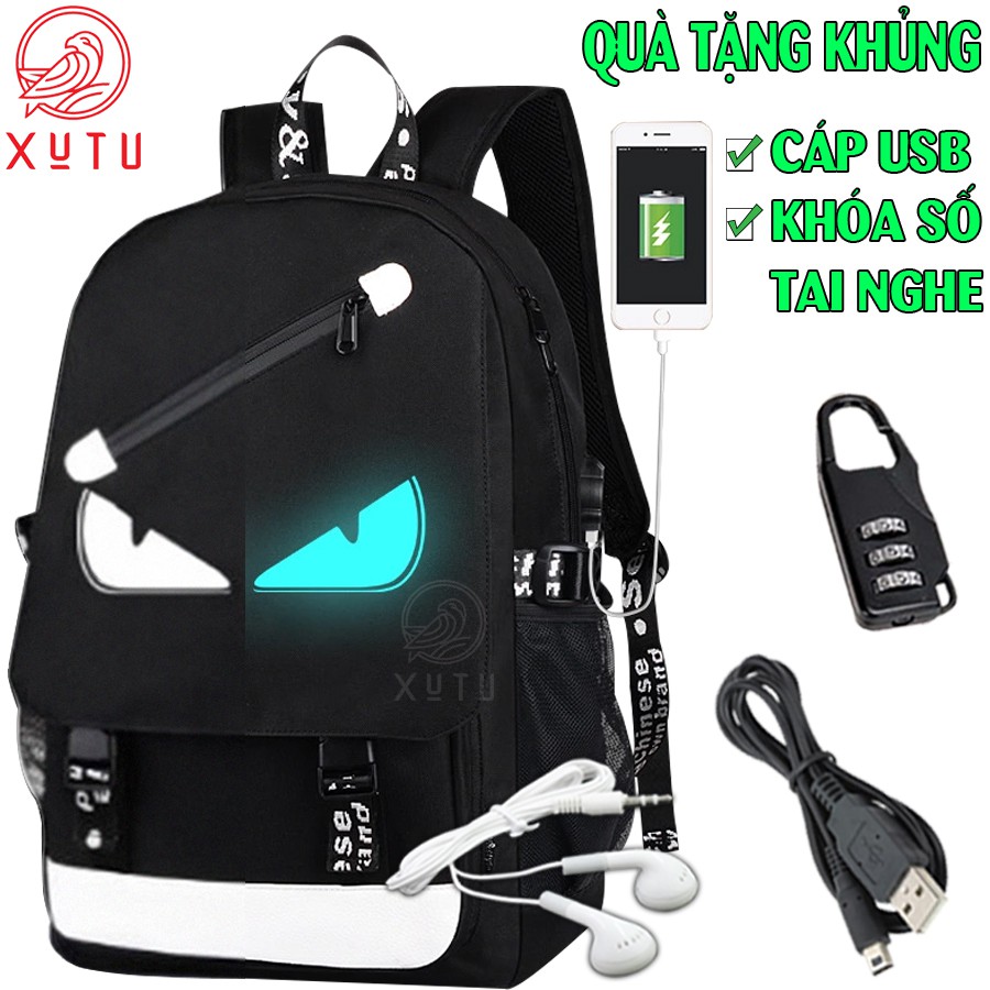 Balo nam nữ đi học thời trang phát sáng Xutustore độc đáo -TẶNG cápUSB+Khóasố+TaiNghe- Cặp học sinh HOT nhất