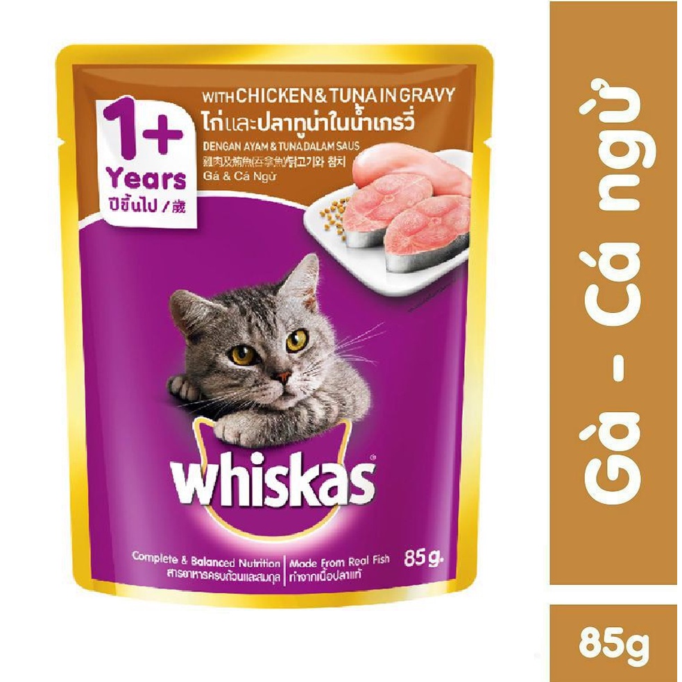 Pate Whiskas Adult Cho Mèo Lớn, Mèo Trưởng Thành 85g