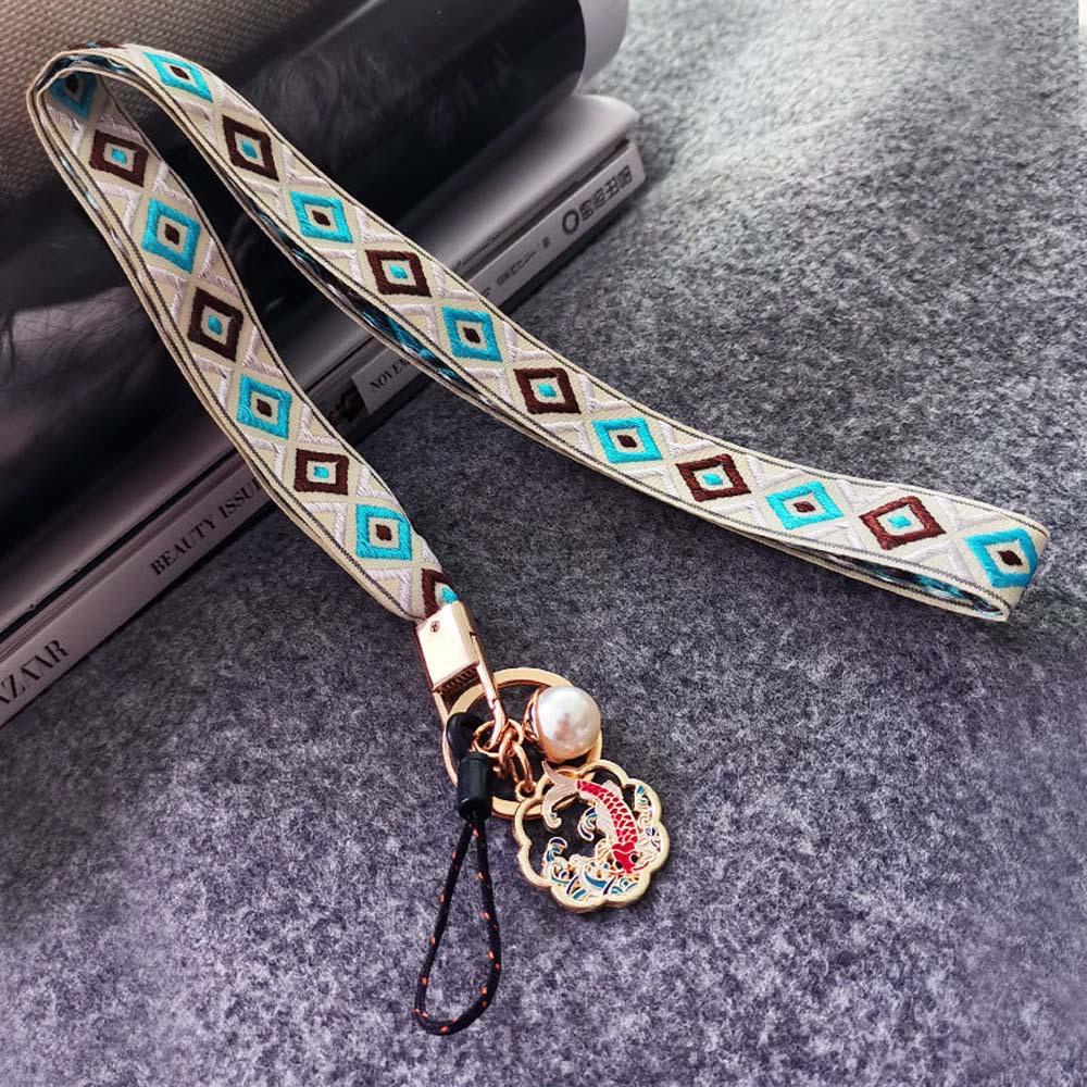 Dây Đeo Thẻ ID Bằng Vải Màu Đen Phong Cách Vintage