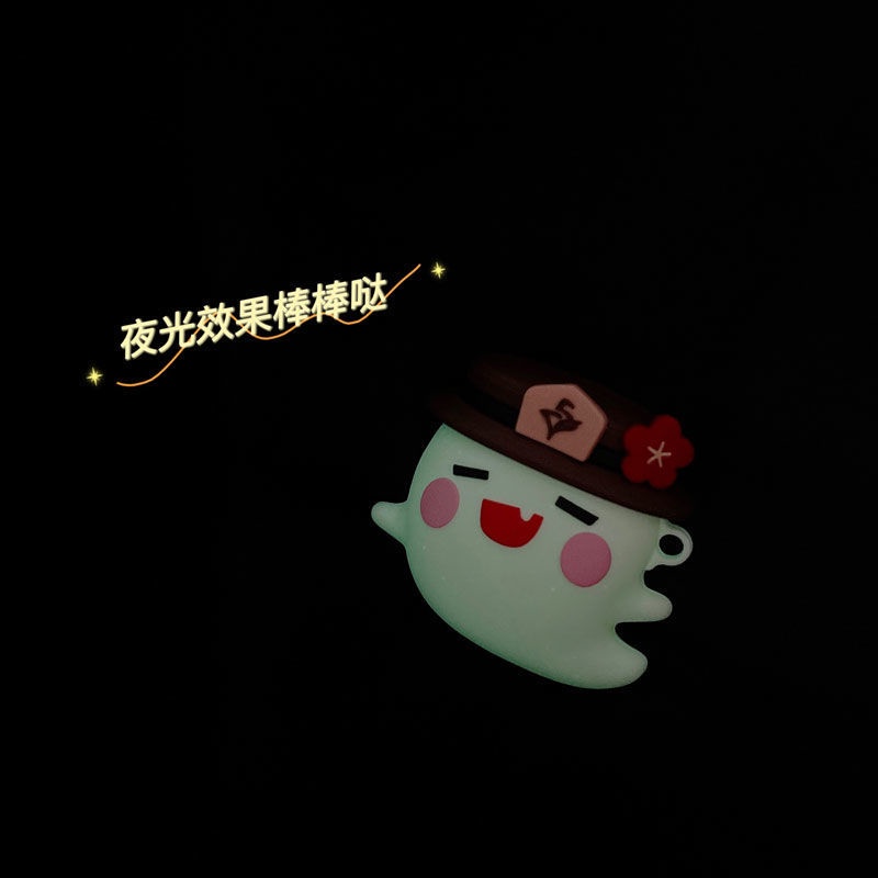 Genshin Impact HuTao Ghost Doll Hot Silicone Case cho Apple Airpods 1/2 / 3 Pro Vỏ bảo vệ Tai nghe Vỏ đựng tai nghe