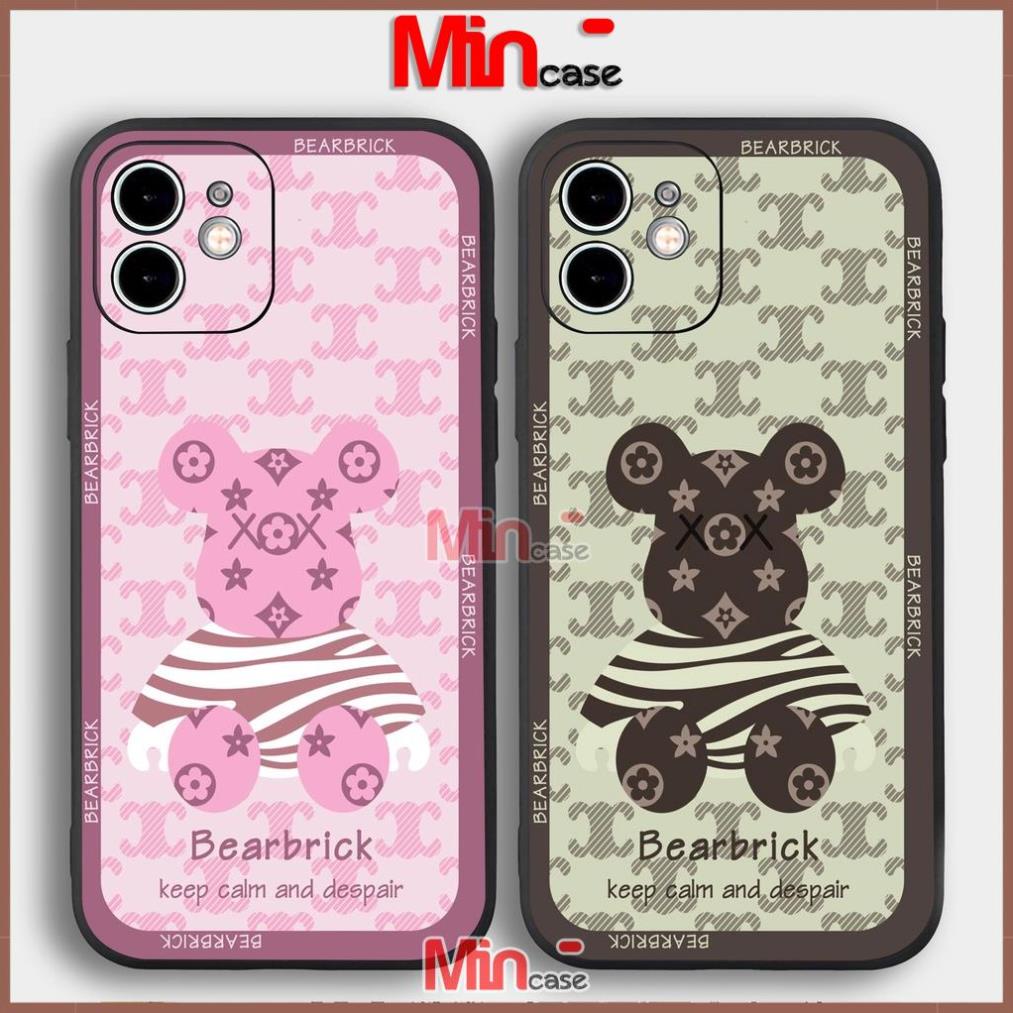 Ốp lưng iPhone Gấu Bear Cute cạnh viền vuông silicon mềm dẻo cho iphone 6/6s/7/8/X/Xr/XS/11/12/13 Pro Plus Max