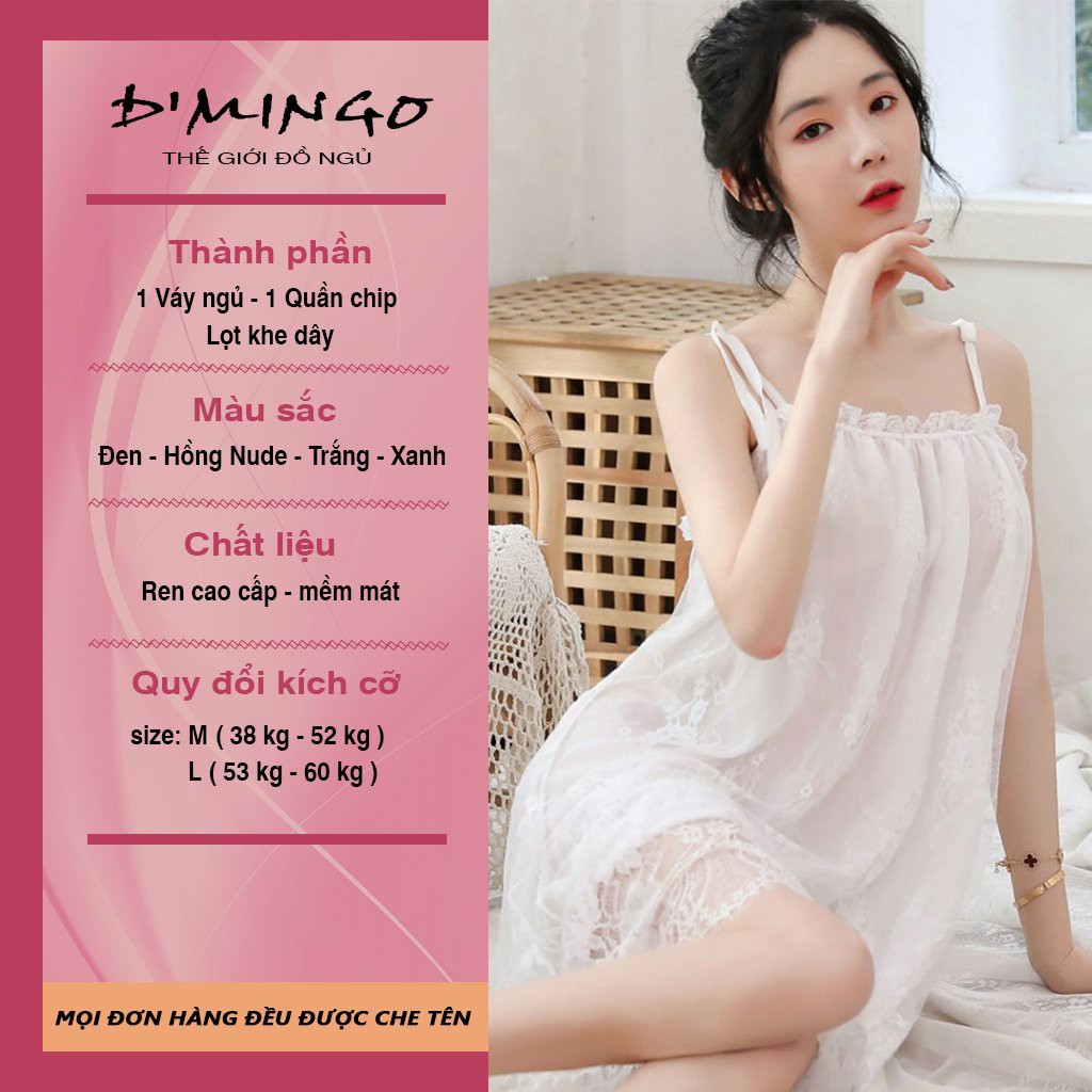 Đầm Ngủ Sexy Váy Ngủ Ren Voan Ren Công Chúa 2 Lớp Cao Mềm Mát Mịn Quyến Rũ (Tặng ngay 1 quần lót lọt khe) VN01