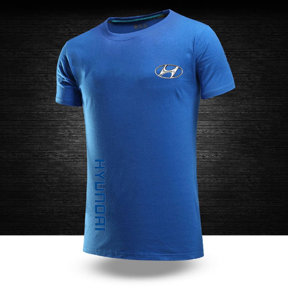 Mới Áo Thun Cotton Tay Ngắn In Logo Xe Hơi Hyundai Thời Trang Mùa Hè Cho Nam Và Nữ