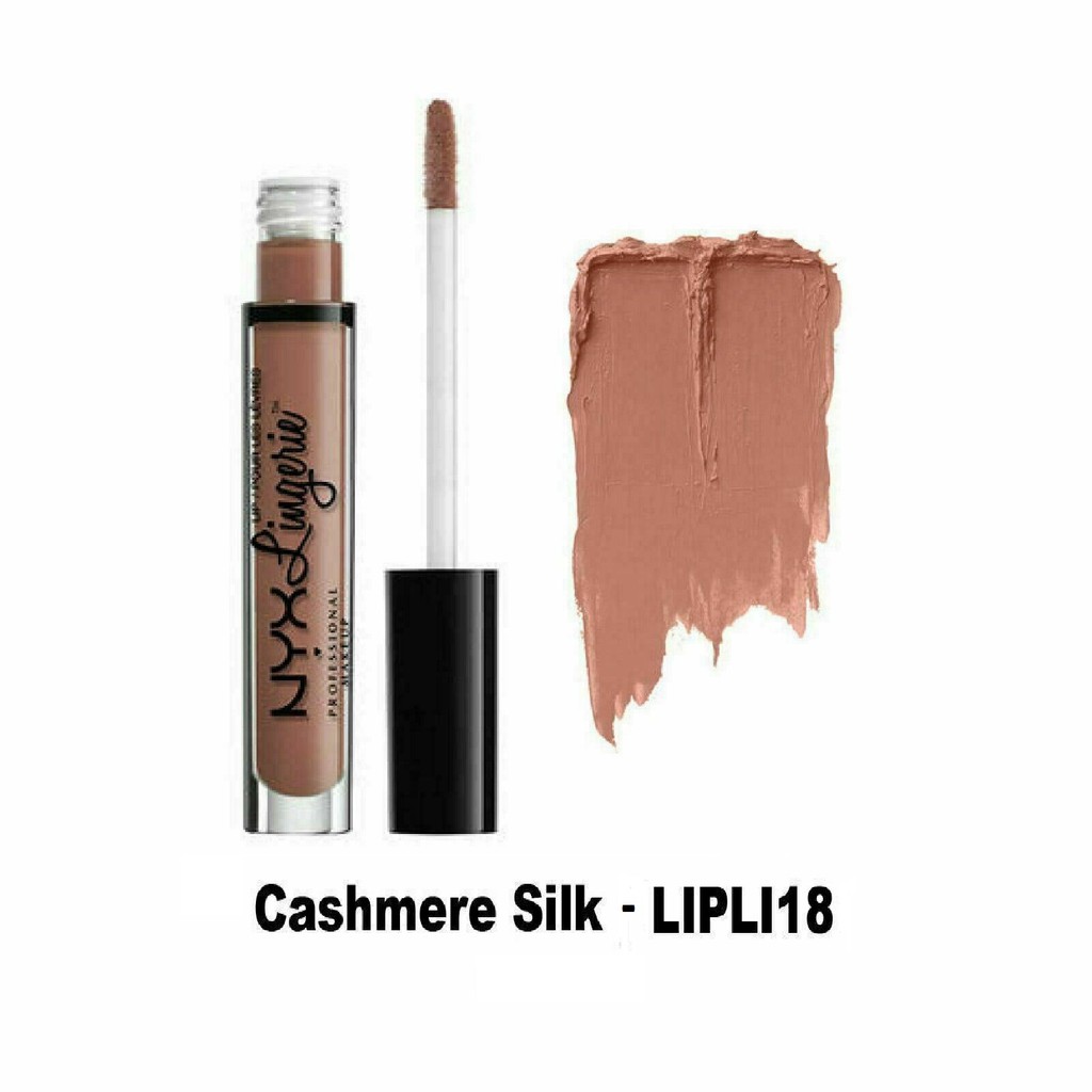 Son kem lì lâu trôi NYX Lip Lingerie Liquid Lipstick - CASHMERE SILK ( Màu Nâu Nude )