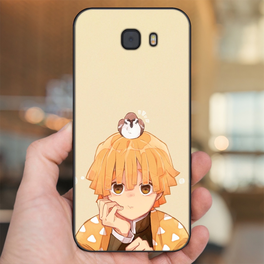 Ốp lưng Samsung C9 Pro viền đen in hình Zenitsu Kimetsu no Yaiba