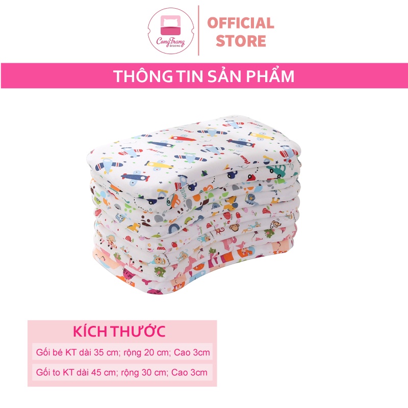 Gối Đầu Cao Su Non HOMIES Mềm Mại Êm Ái Cho Bé Từ 1 Đến 10 Tuổi - Nhiều Kích Thước