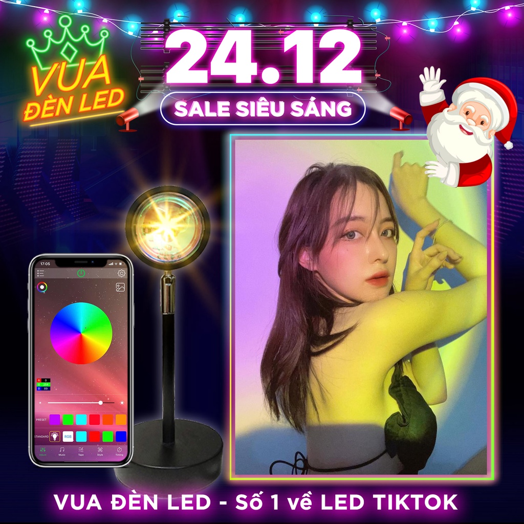 Đèn hoàng hôn 16 triệu màu RGB điều khiển qua APP, Đèn led Tiktok , hoàng hôn, mặt trời