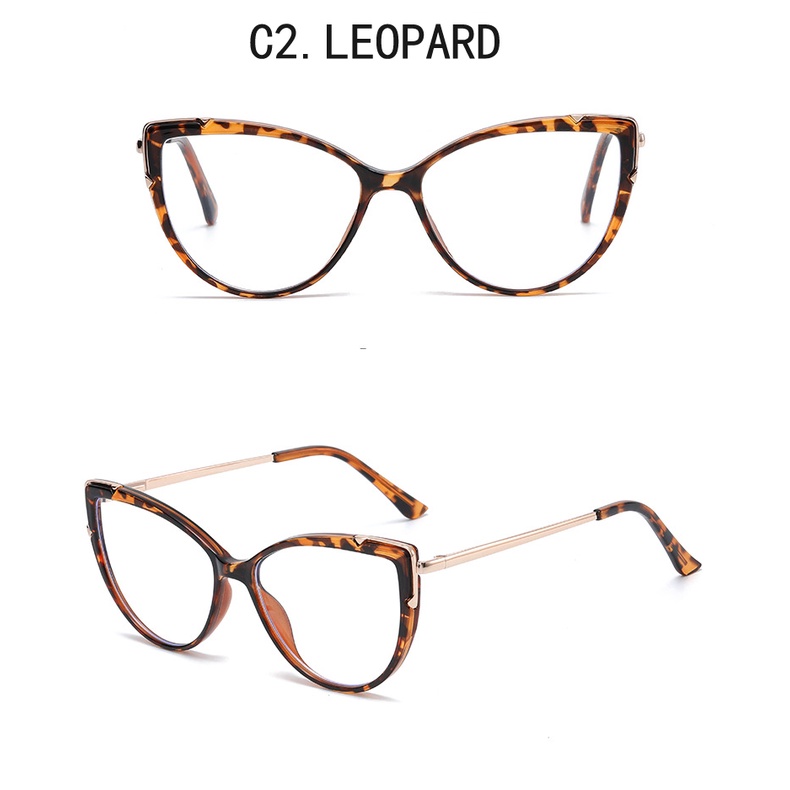 Kính Mát Mắt Mèo Gọng Kim Loại Chống Ánh Sáng Xanh Phong Cách Cổ Điển Mới Cho Nữ