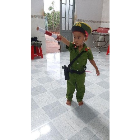 Combo 2 Bộ Cảnh Sat Trẻ Em Màu Xanh Đầy Đủ Phụ Kiện