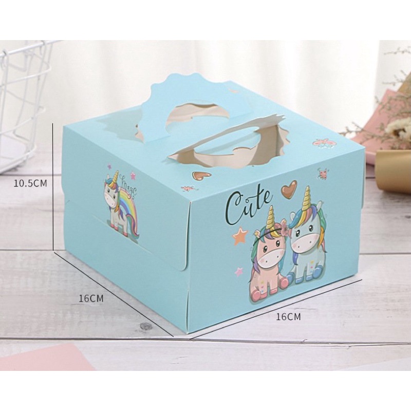 Hộp giấy đựng bánh kem 16x16x10,5cm