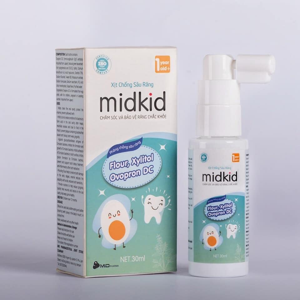 Xịt chống sâu răng midkid, giải pháp phòng ngừa sâu, sún, mủn răng ở trẻ nhỏ - Chai xịt 30ml