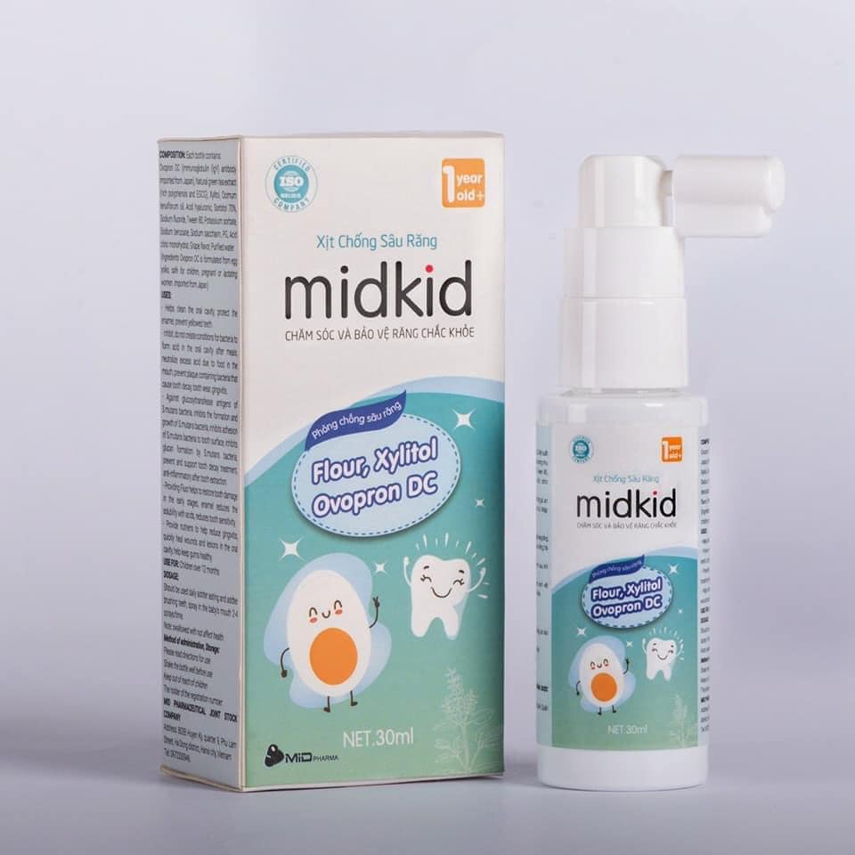 Xịt chống sâu răng midkid, giải pháp phòng ngừa sâu, sún, mủn răng ở trẻ nhỏ - Chai xịt 30ml