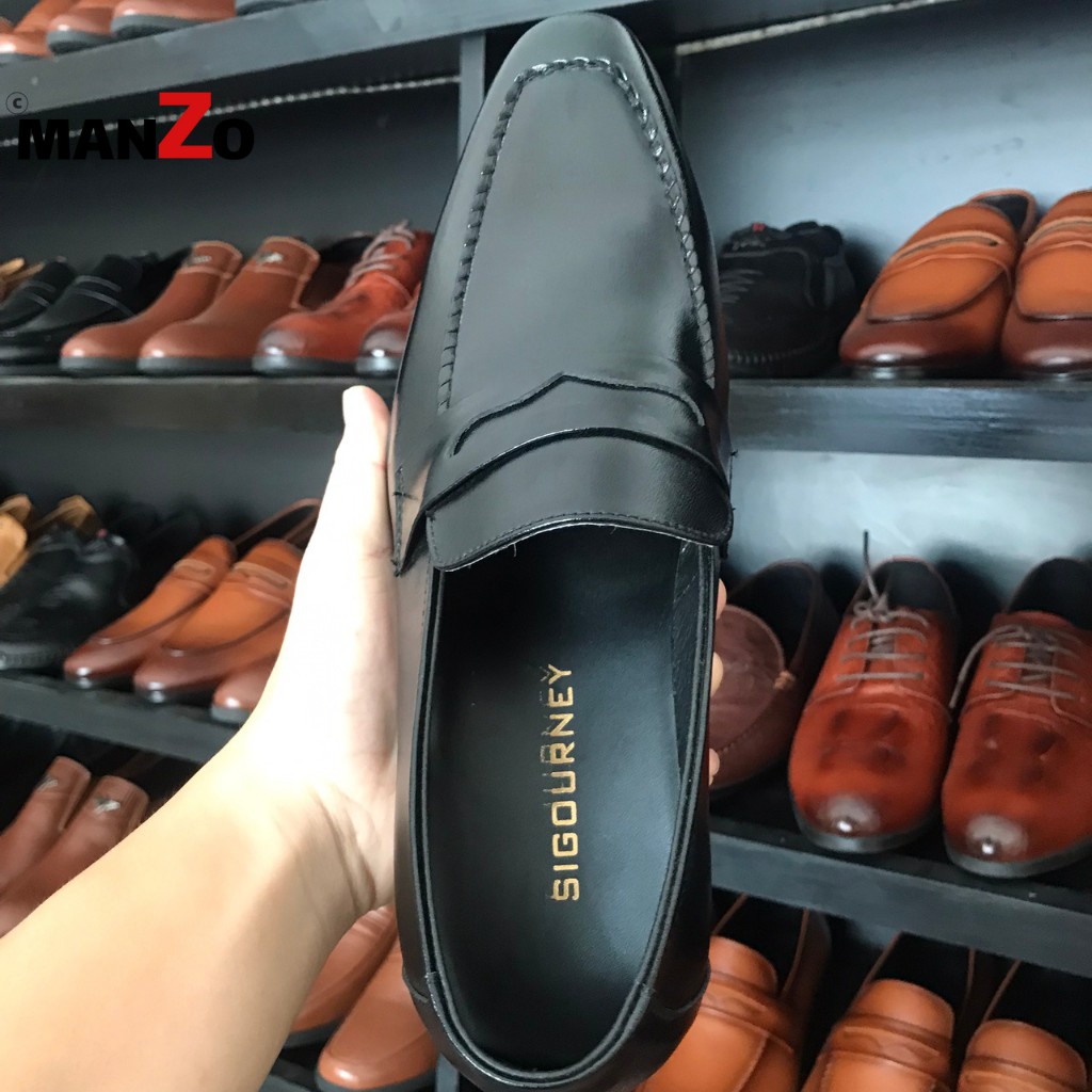 Giày nam da bò sang trọng dành cho dân công sở - Bảo hành tại xưởng Manzo LUX 102