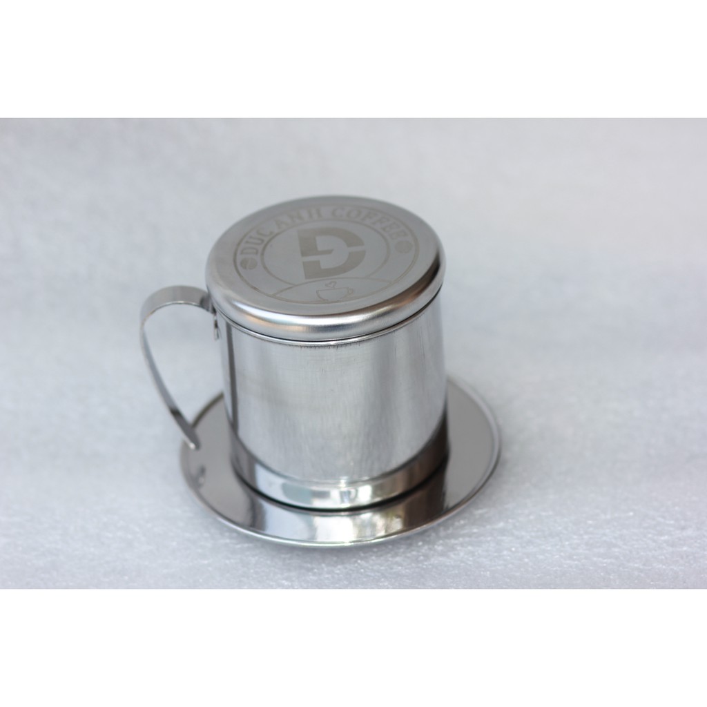 Phin pha cà phê inox bạc - dập logo nổi DUC ANH COFFEE - bền đẹp - dày dặn - sáng bóng - sang trọng - CÀ PHÊ ĐỨC ANH