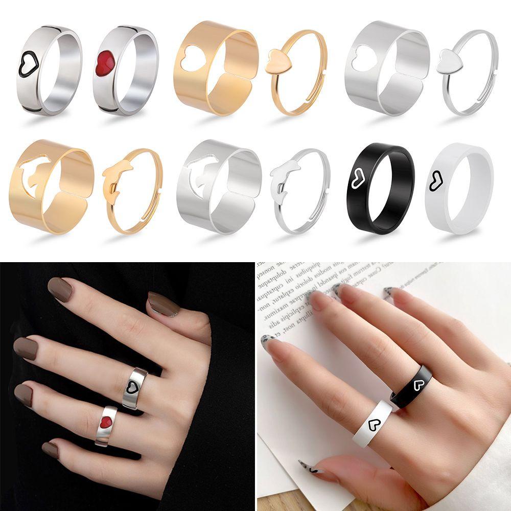 BORAG Nhẫn Cưới Nam Nữ Hình Cá Heo