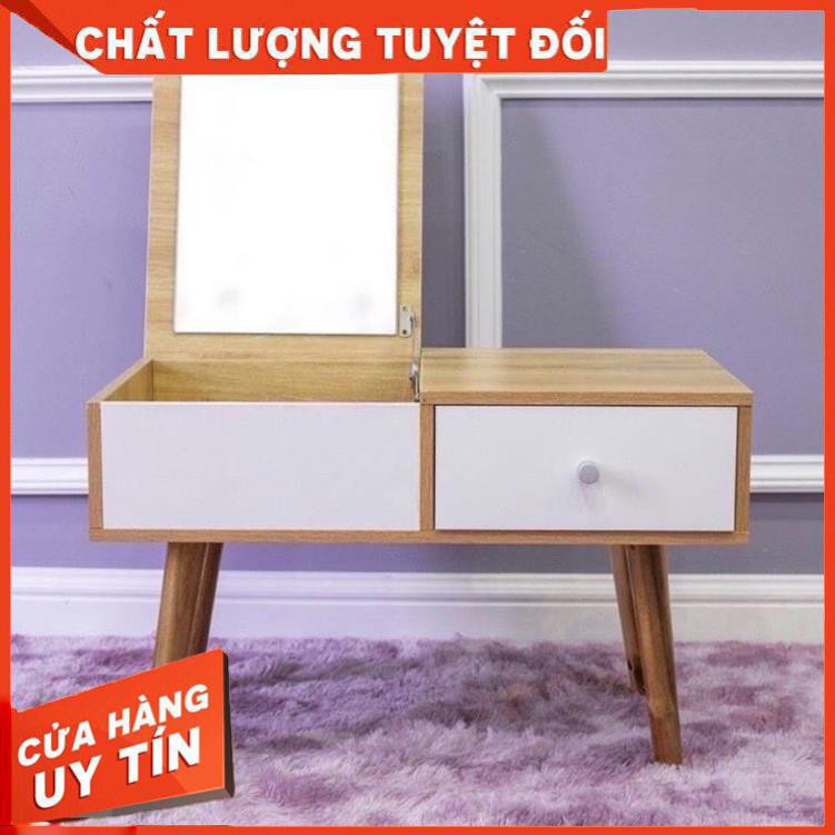Bàn trang điểm mini nhỏ gọn  bàn trang điểm ngồi bệt kèm gương cao cấp để đầu giường Gỗ MDF ( tặng kèm tua vít ) | BigBuy360 - bigbuy360.vn