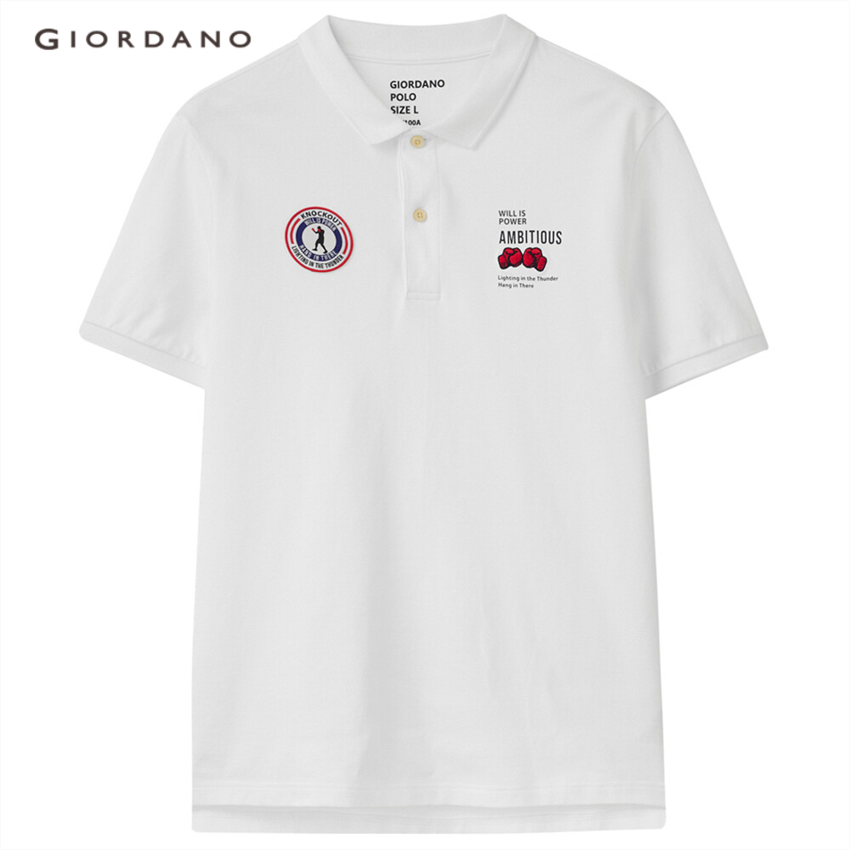 GIORDANO MEN Contrast stretchy short-sleeve polo shirt 01011396