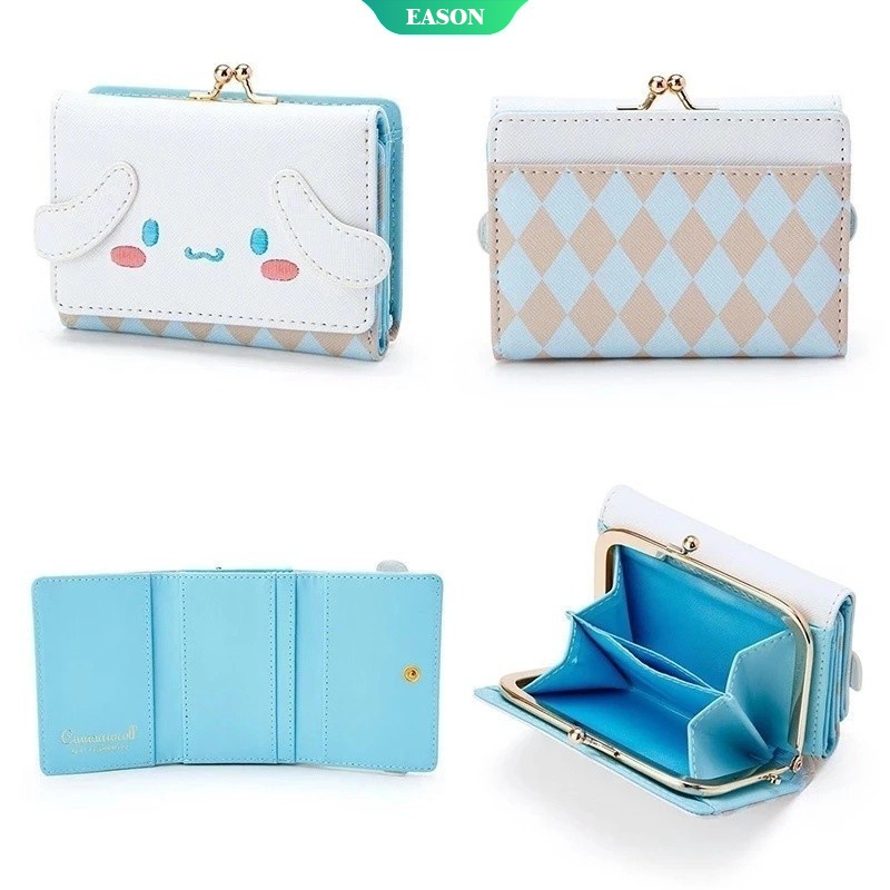 SANRIO Ví Da Nhỏ In Họa Tiết Hoạt Hình Hello Kitty My Melody Dễ Thương Cho Nữ