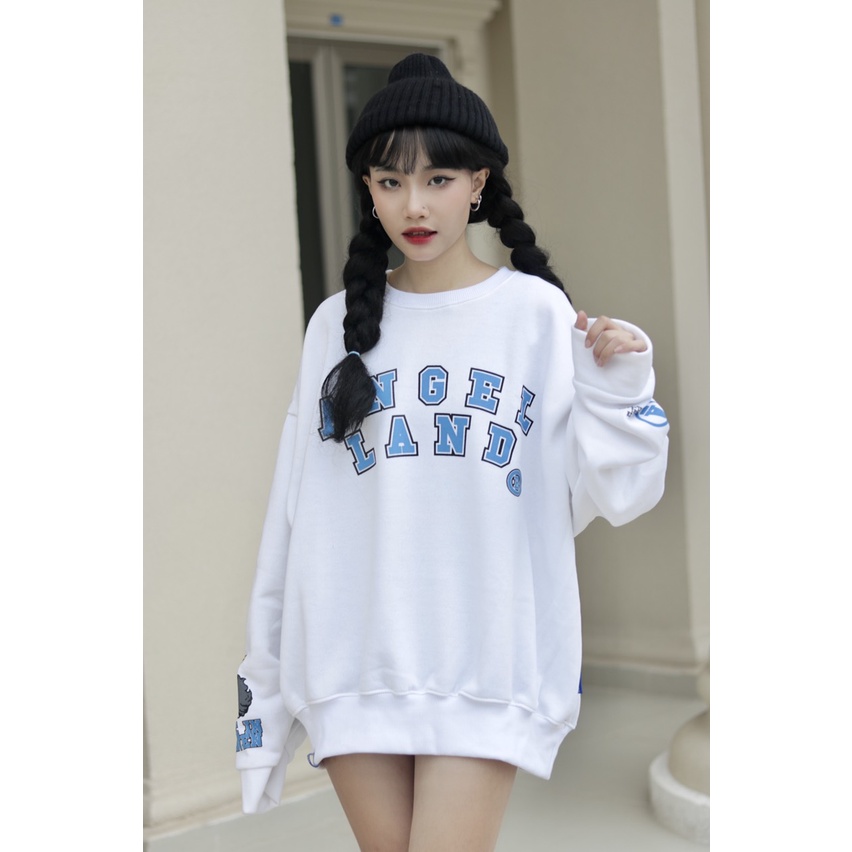 Áo Sweater Angel-Land MORE ANGEL MORE LOVE Màu TRẮNG Chính Hãng Nỉ Bông [MSW]