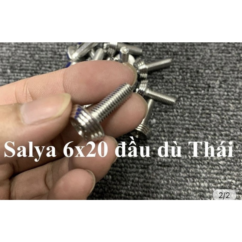 Ốc Salaya mẫu thái 6ly20 lắp lóc máy, ốc pô, cạt te, dàn áo các dòng xe máy
