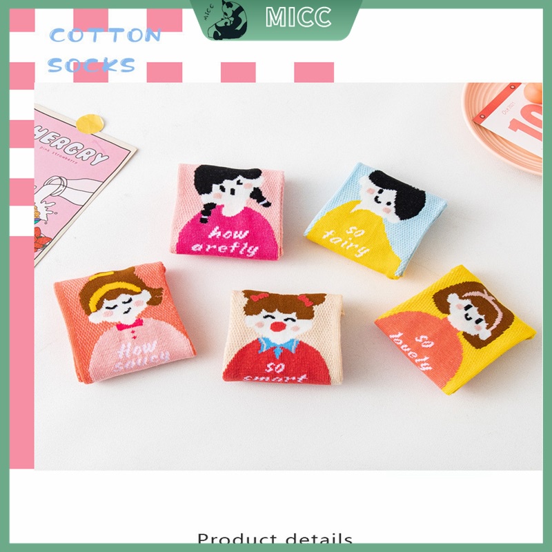 1 gói 5 cặp 1-12 tuổi hít thở vớ công chúa vớ net vớ cô gái vớ mùa hè hoạt hình