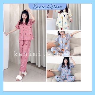Bộ ngủ pijama nữ tay ngắn quần dài Kanimi chất kate Thái đẹp Kanimi - BN03