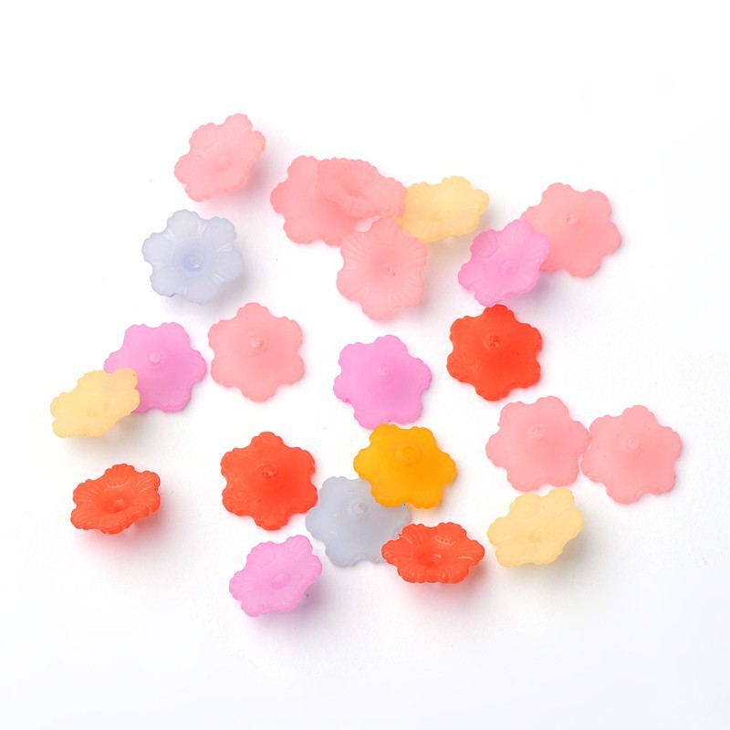 Set 50 / 100 / 200 Hạt Nhựa Trong Suốt Nhiều Màu Làm Trang Sức