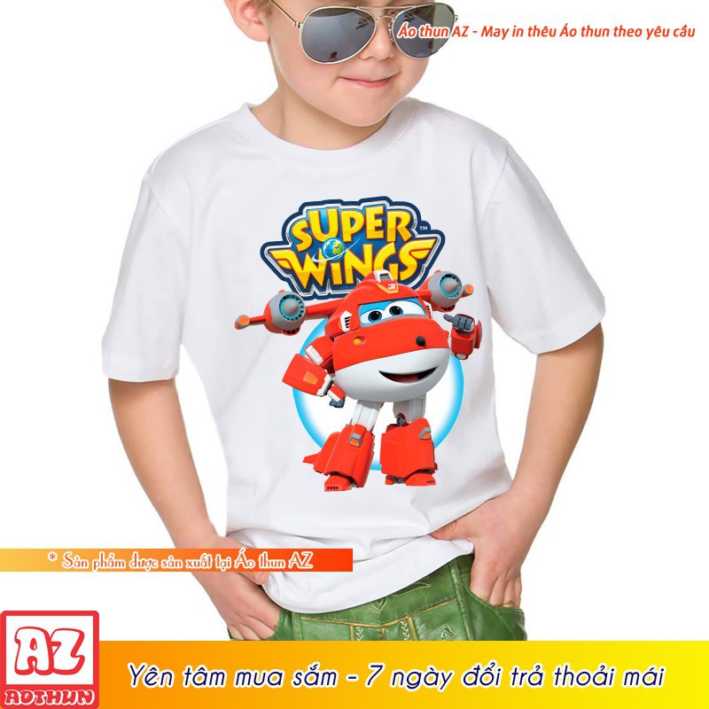 SALE- Áo thun hoạt hình Đội bay siêu đẳng Super Wings Jett - Áo phông bé trai bé gái M2670 - giá tốt nhất