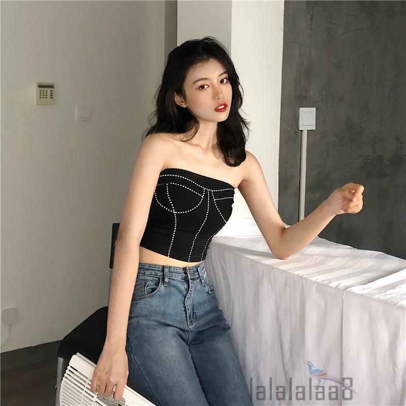 Áo ống Croptop trễ vai quyến rũ cho nữ