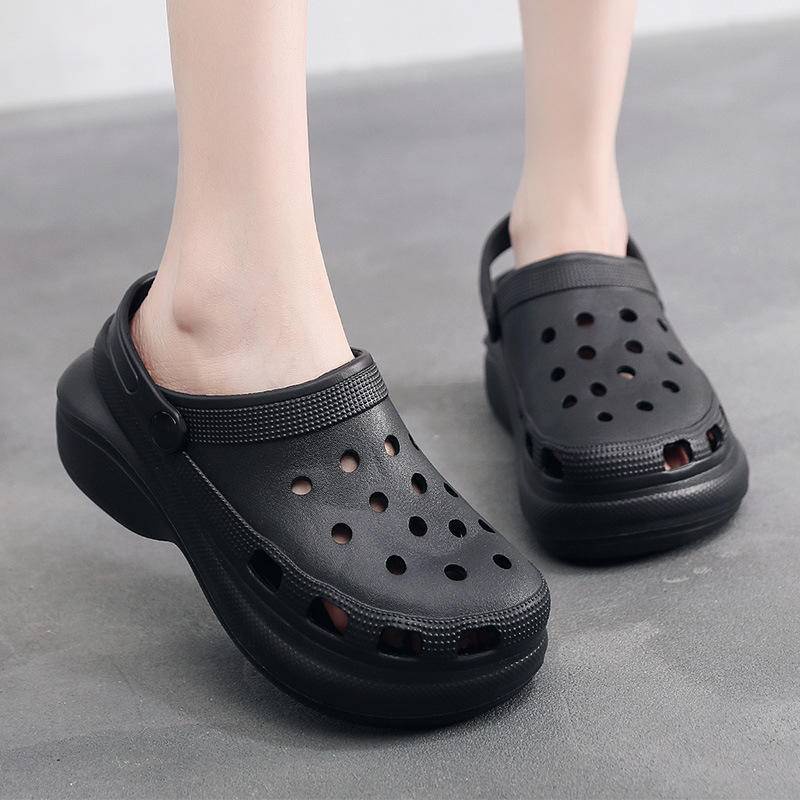 crocs sticker Dép Sandal Nữ Đế Bệt 7CM X 2022 newshoes sticker Accessories Stickers Sandals Shoe Decoration