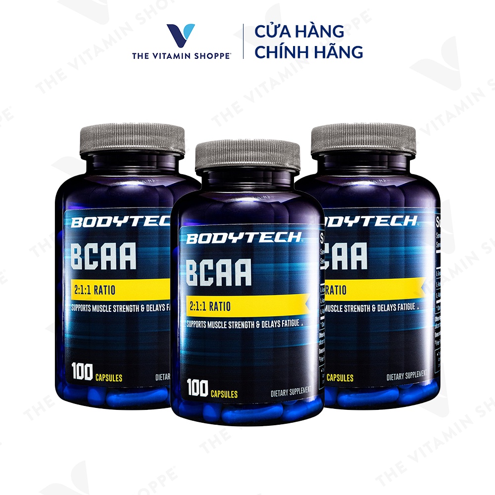 Viên uống hỗ trợ phát triển cơ bắp BodyTech BCAA 2:1:1 Ratio 100/200 viên