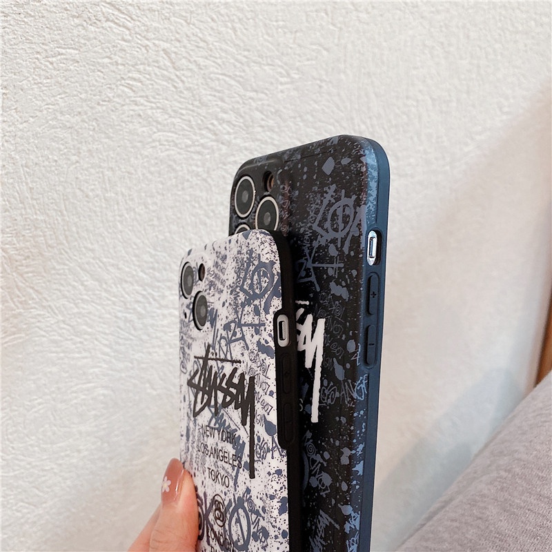 STUSSY Hoạt Hình Ốp Điện Thoại Mềm Hình graffiti Cho iphone15 15pro 15promax 14promax 14 14pro 13 13pro 13promax 12 12pro 12promax 11