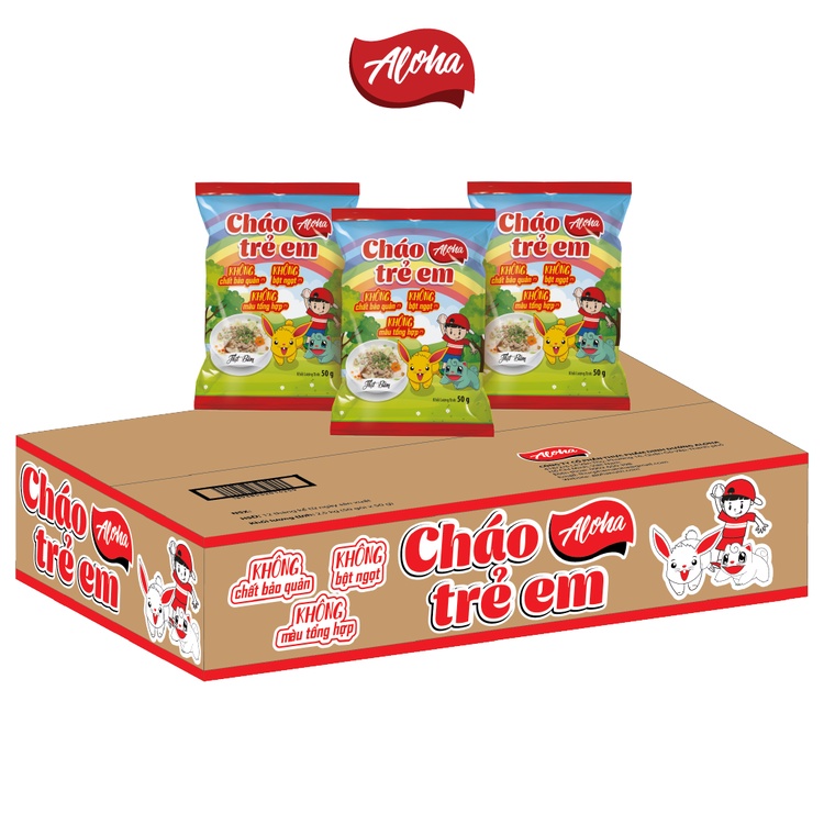 - Cháo ăn liền vị Thịt Bằm dành cho Bé ăn dặm Aloha  - Gói 50gr