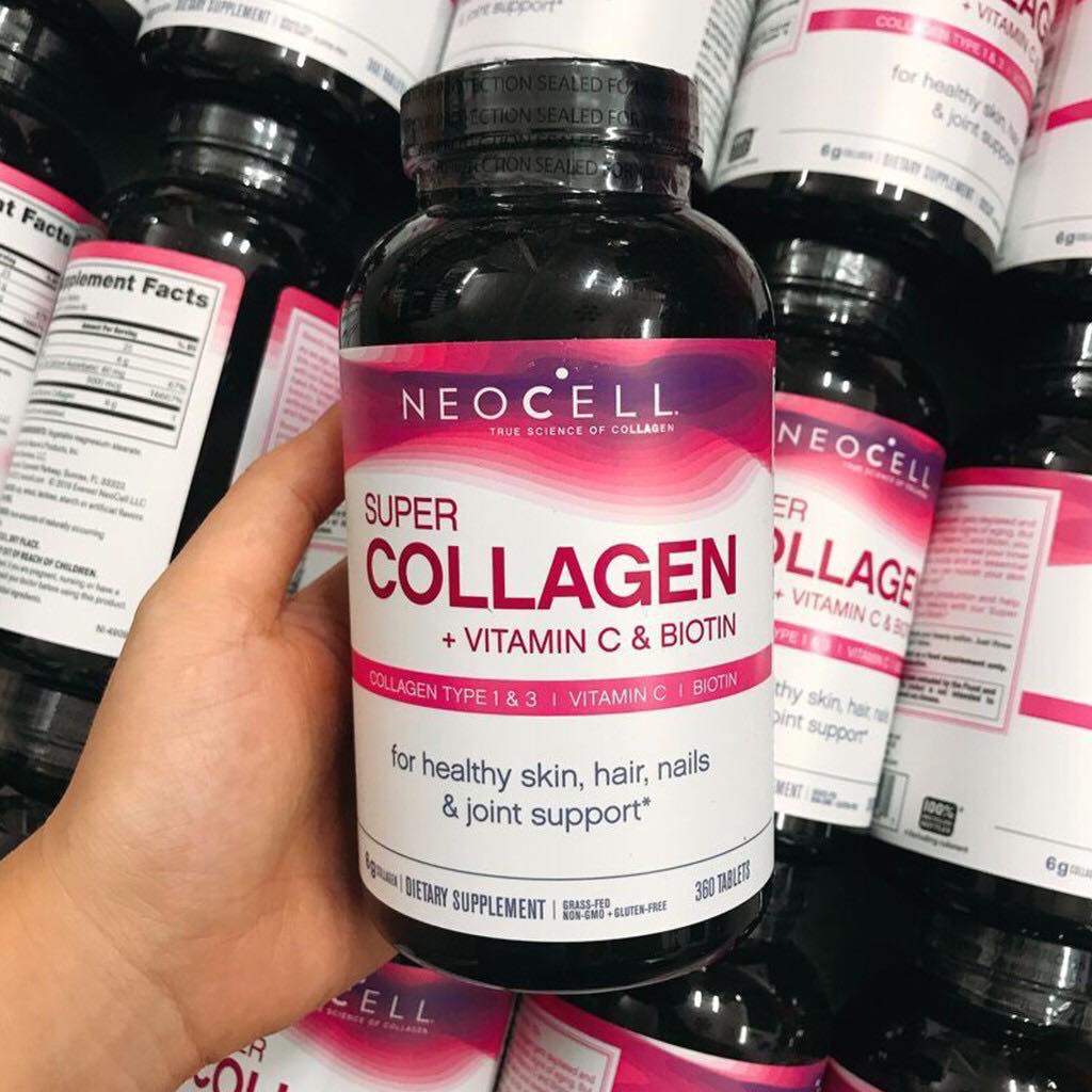 Viên Uống Super Collagen Neocell +C 6000 Mg type 1 - 3 Neocell 360 và 250 viên