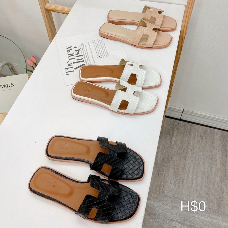 DÉP HM QUAI NGANG SỌC VÂN